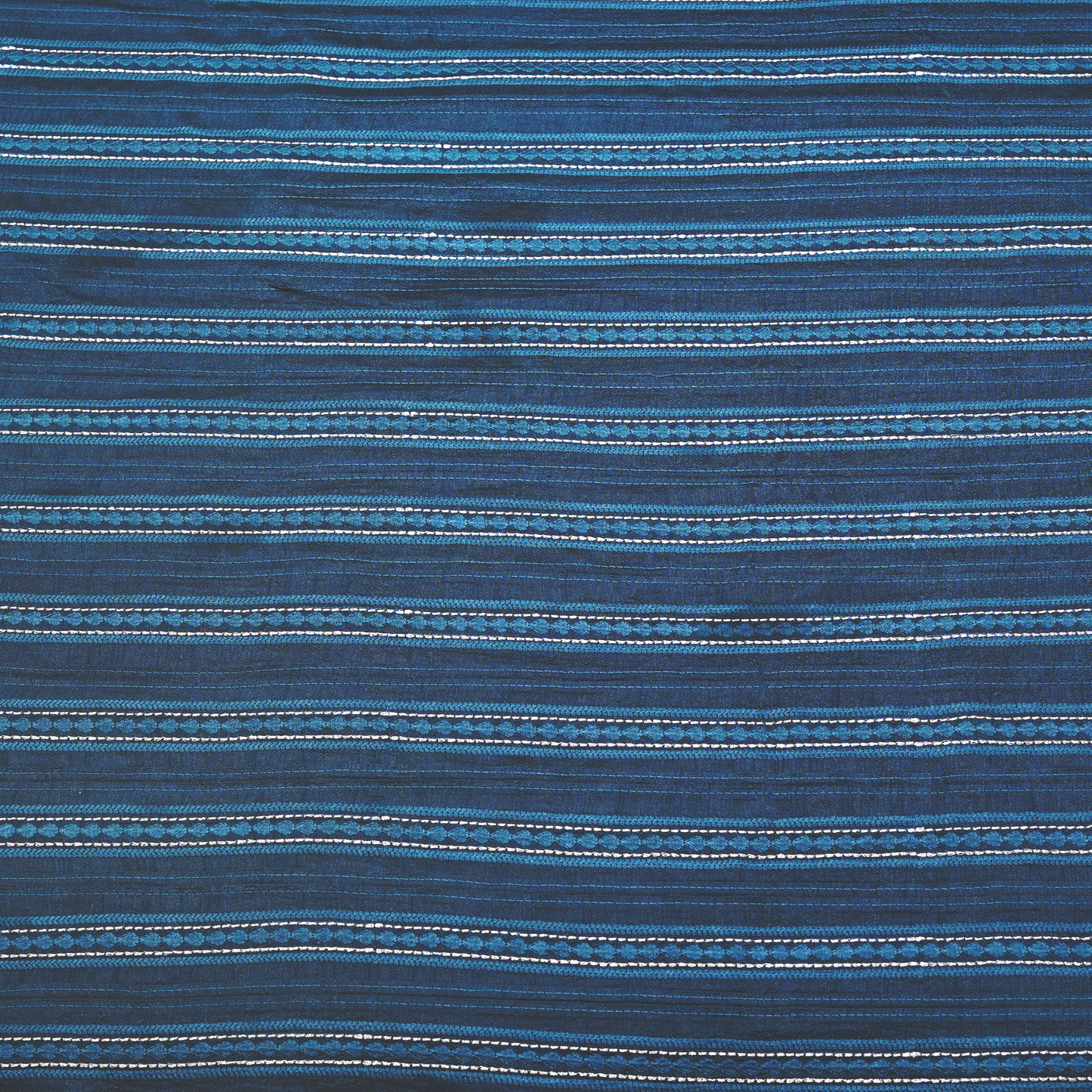 STRIPE EMBROIDERED PATTERN ON SLUB SILK