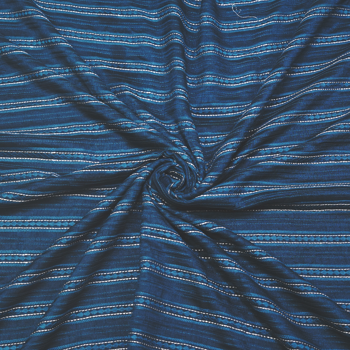 STRIPE EMBROIDERED PATTERN ON SLUB SILK