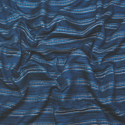 STRIPE EMBROIDERED PATTERN ON SLUB SILK