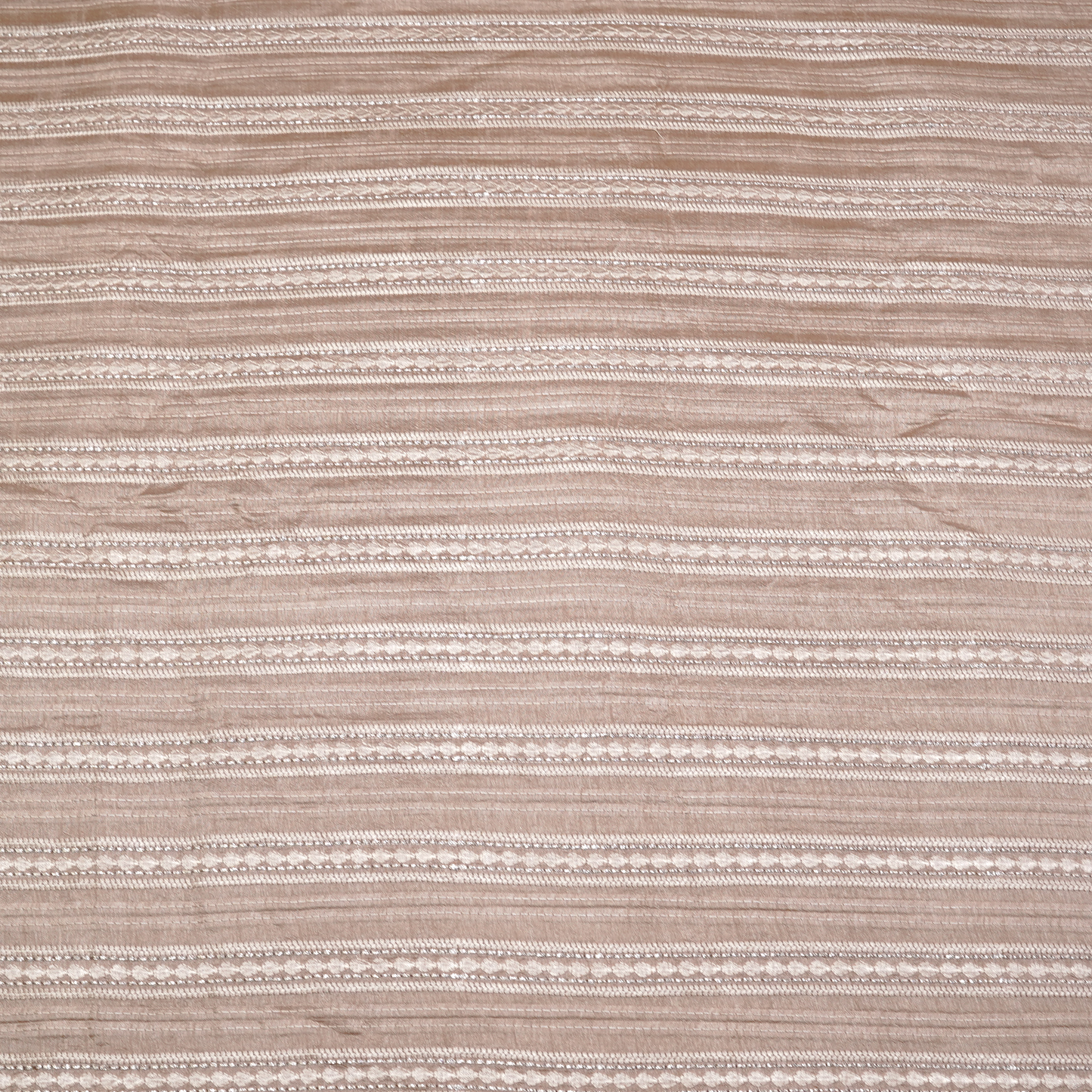 STRIPE EMBROIDERED PATTERN ON SLUB SILK