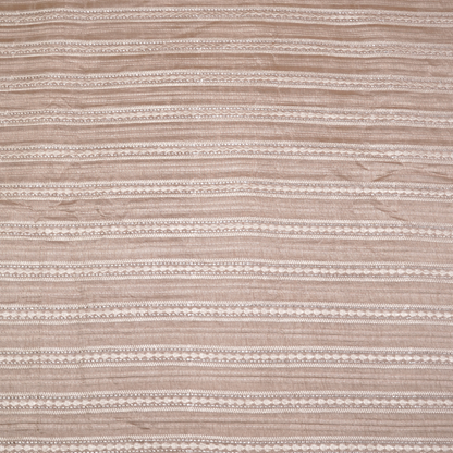 STRIPE EMBROIDERED PATTERN ON SLUB SILK