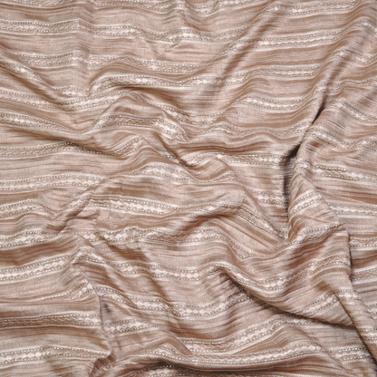 STRIPE EMBROIDERED PATTERN ON SLUB SILK