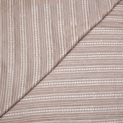STRIPE EMBROIDERED PATTERN ON SLUB SILK