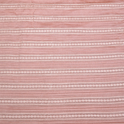 STRIPE EMBROIDERED PATTERN ON SLUB SILK