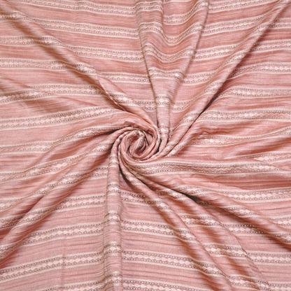 STRIPE EMBROIDERED PATTERN ON SLUB SILK