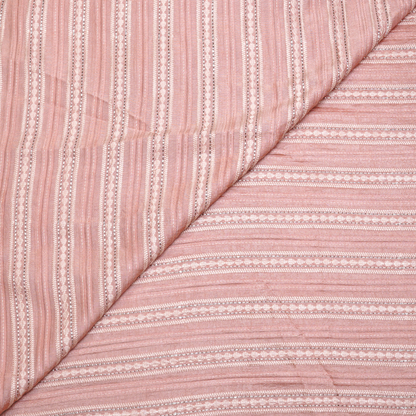 STRIPE EMBROIDERED PATTERN ON SLUB SILK