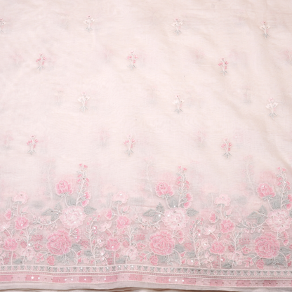 ELEGANT CHANDERI EMBROIDERED FABRIC