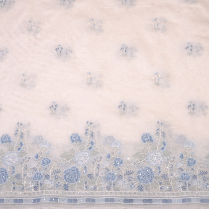 ELEGANT CHANDERI EMBROIDERED FABRIC