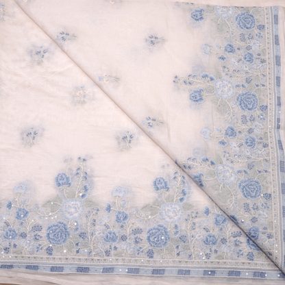 ELEGANT CHANDERI EMBROIDERED FABRIC