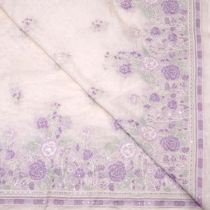 ELEGANT CHANDERI EMBROIDERED FABRIC