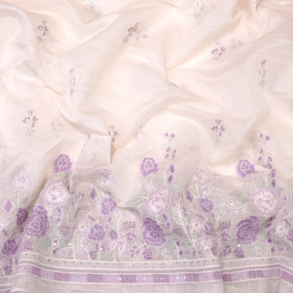 ELEGANT CHANDERI EMBROIDERED FABRIC