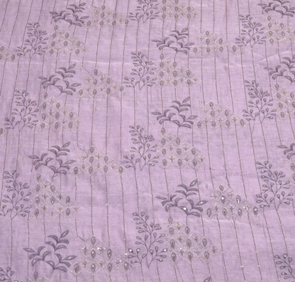 Dusty Rose Chanderi Silk with Intricate Zari and Sequin Detailing