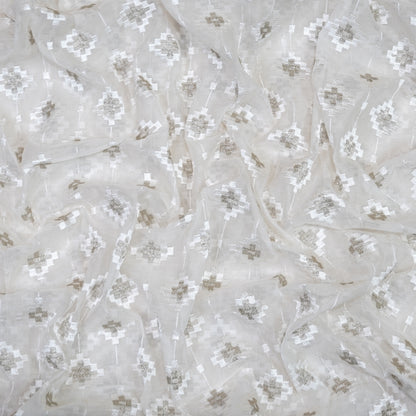 Elegant Chanderi Change Fabric with Subtle Woven Motifs