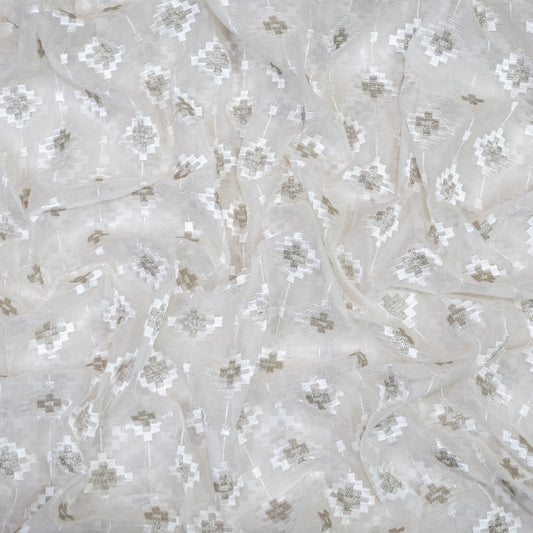 Elegant Chanderi Change Fabric with Subtle Woven Motifs