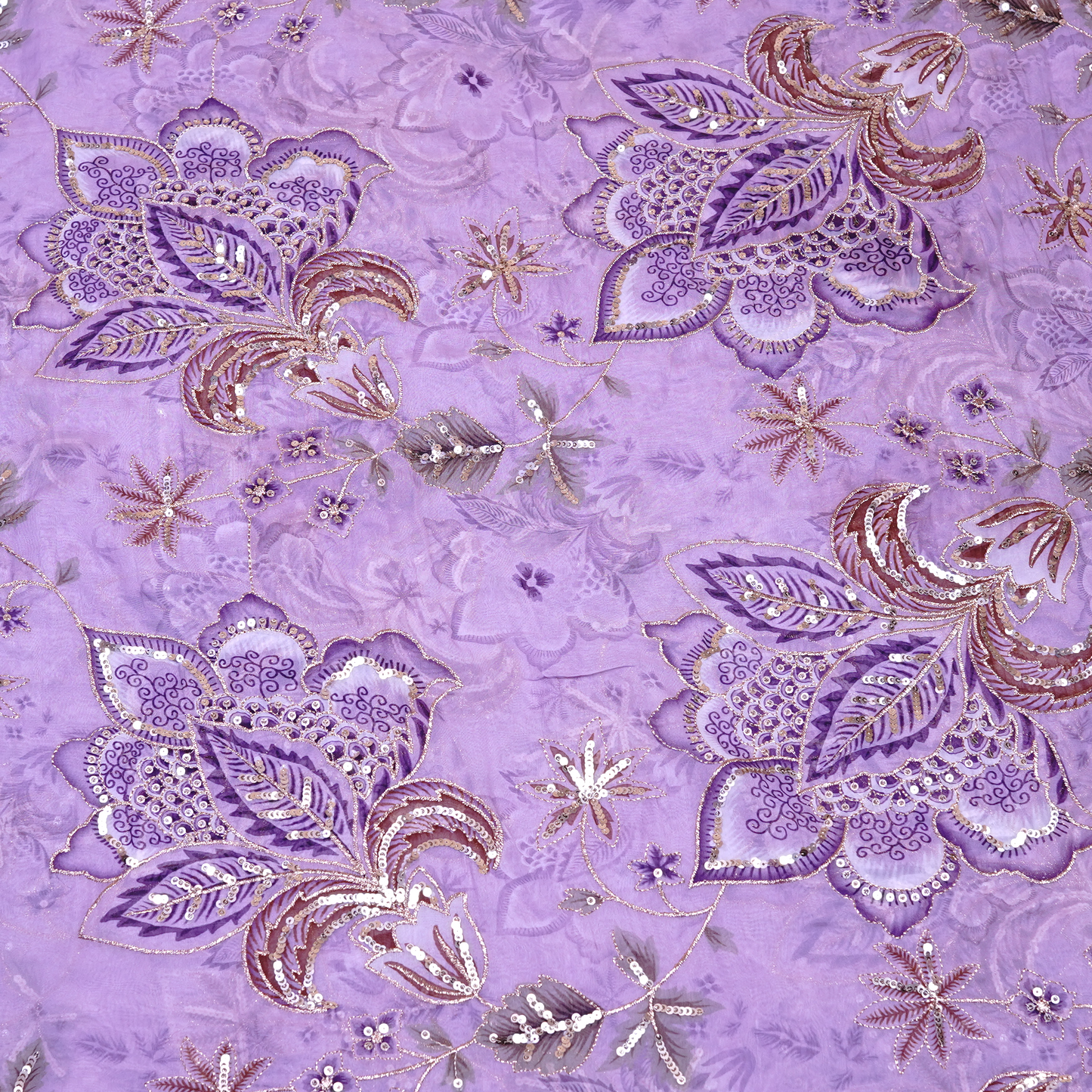Royal Orchid Purple Viscose Organza Fabric