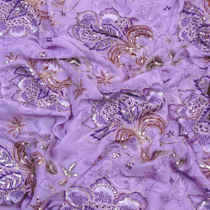 Royal Orchid Purple Viscose Organza Fabric