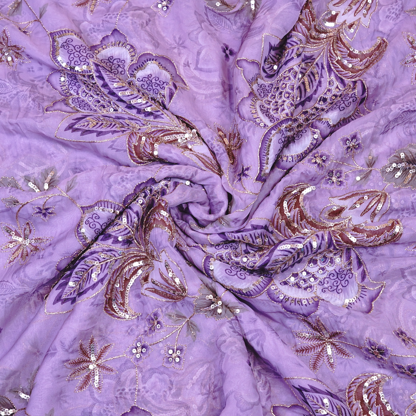 Royal Orchid Purple Viscose Organza Fabric