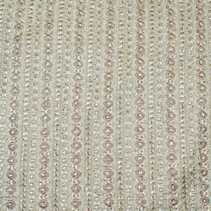 Luxe Striped Floral Embellished Tissue Fabric
