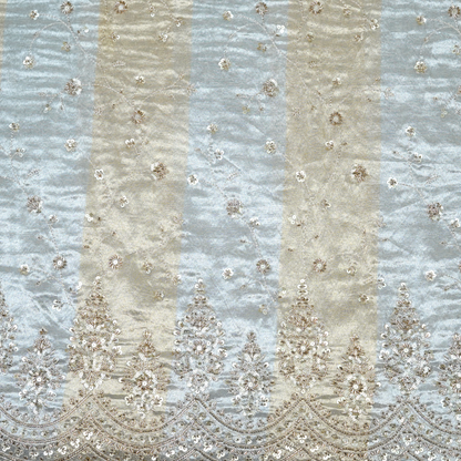 Celestial Gilded Tissue with Scalloped Zari Embroidery