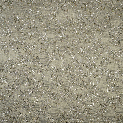 Shimmering Floral Sequin Tissue Fabric