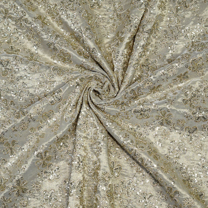 Shimmering Floral Sequin Tissue Fabric
