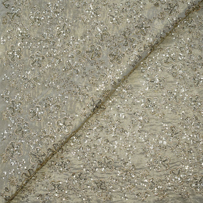 Shimmering Floral Sequin Tissue Fabric