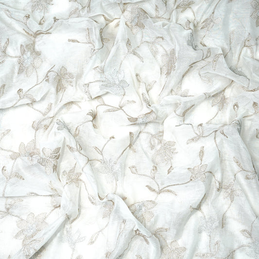 Embroidered Chanderi Silk-Cotton Blend