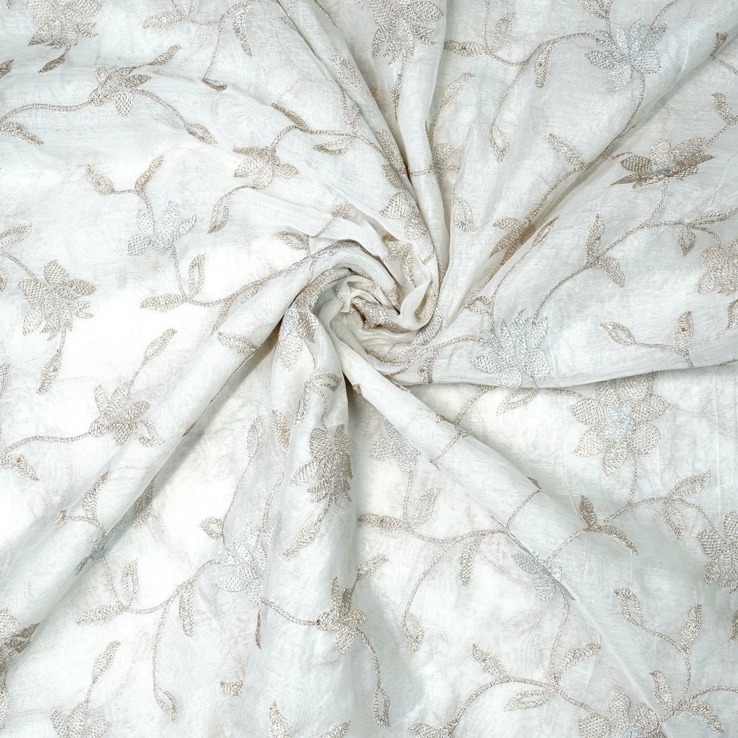 Embroidered Chanderi Silk-Cotton Blend
