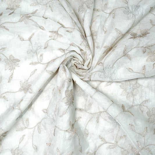 Embroidered Chanderi Silk-Cotton Blend