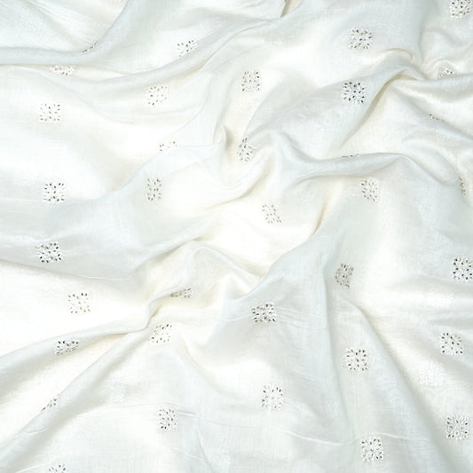 Classic Ivory Chanderi Silk with Buttis