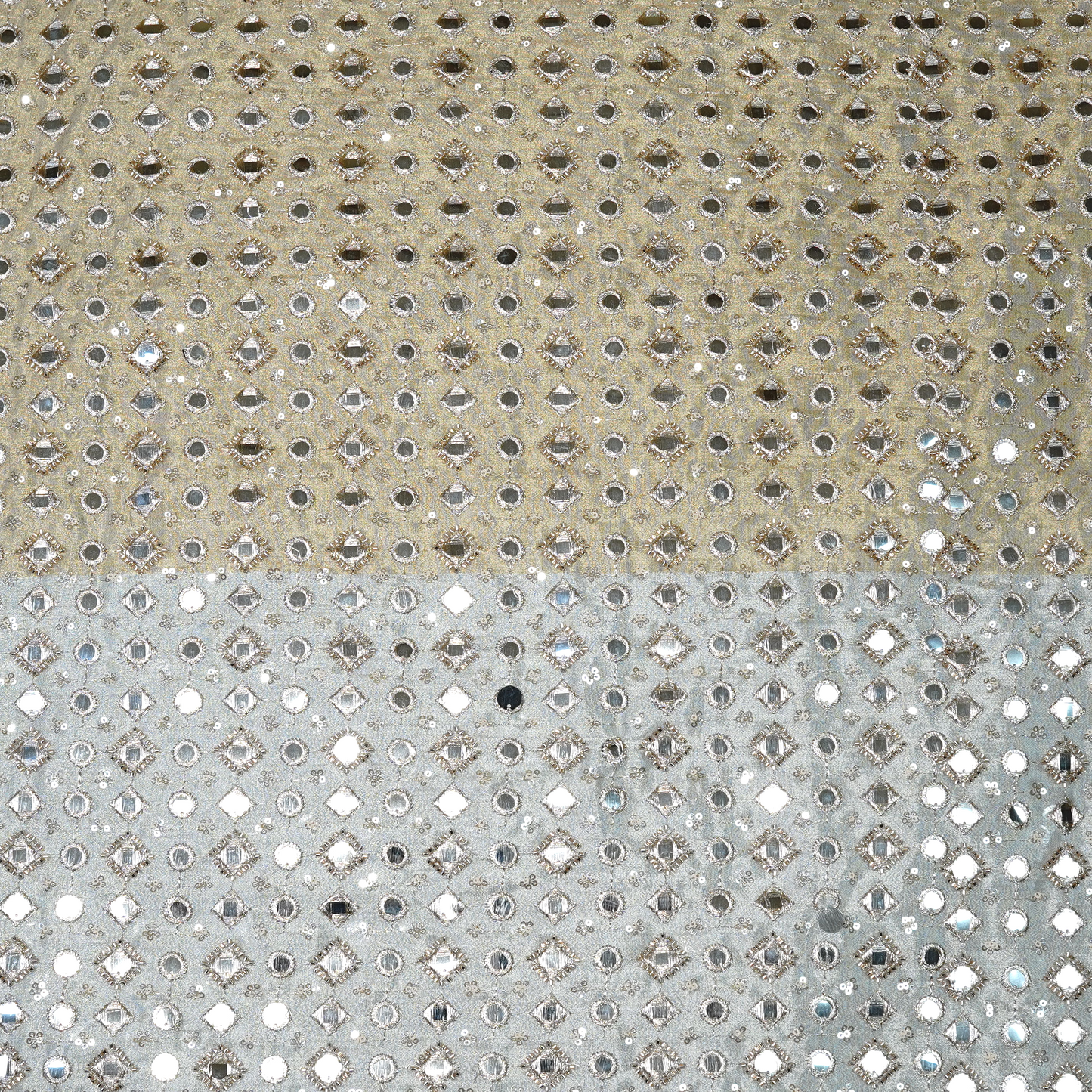 Shimmer Mirror Work Tissue Fabric