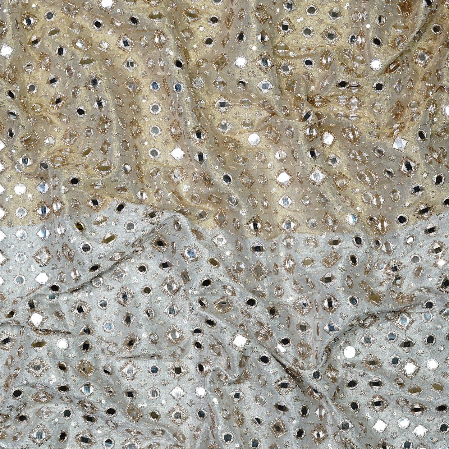 Shimmer Mirror Work Tissue Fabric