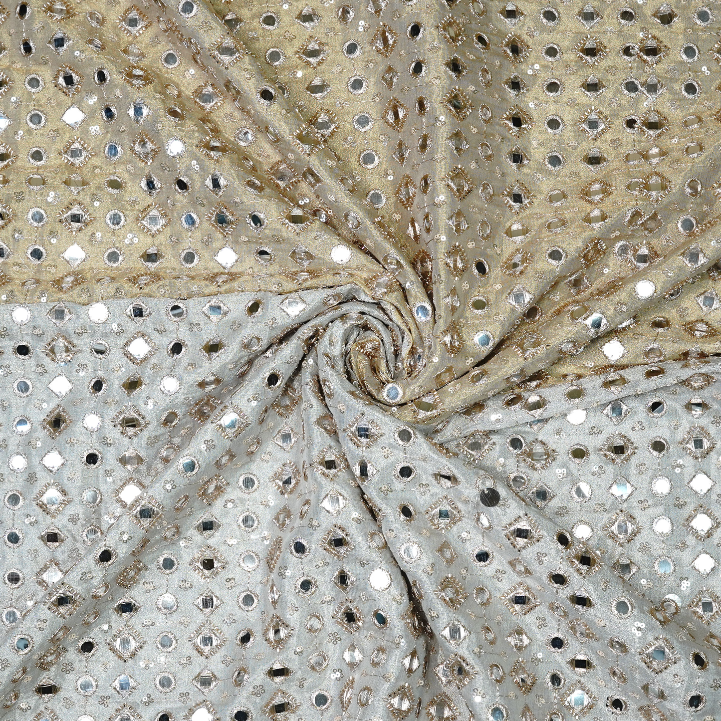 Shimmer Mirror Work Tissue Fabric