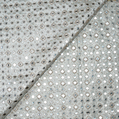 Shimmer Mirror Work Tissue Fabric