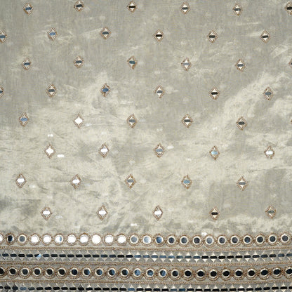 Elegant Mirror Work Tissue Fabric