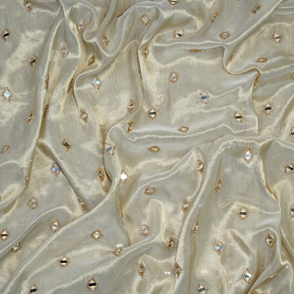 Elegant Mirror Work Tissue Fabric