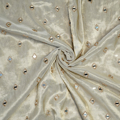 Elegant Mirror Work Tissue Fabric