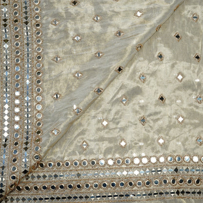 Elegant Mirror Work Tissue Fabric