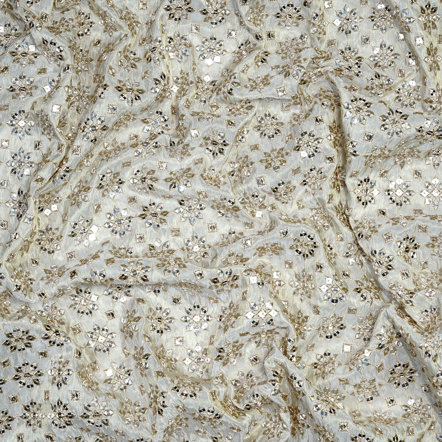 Elegant Gold Tissue Embellished Fabric