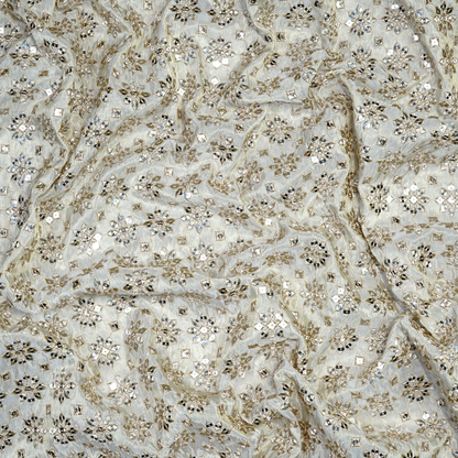 Elegant Gold Tissue Embellished Fabric
