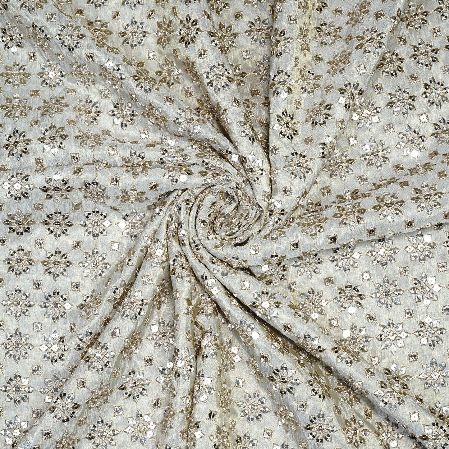 Elegant Gold Tissue Embellished Fabric