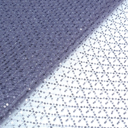 Elegant Lavender Shimmer Net Fabric