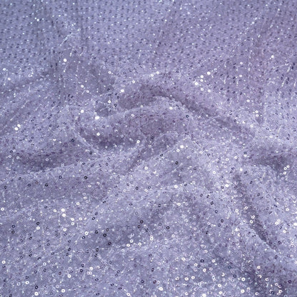 Elegant Lavender Shimmer Net Fabric
