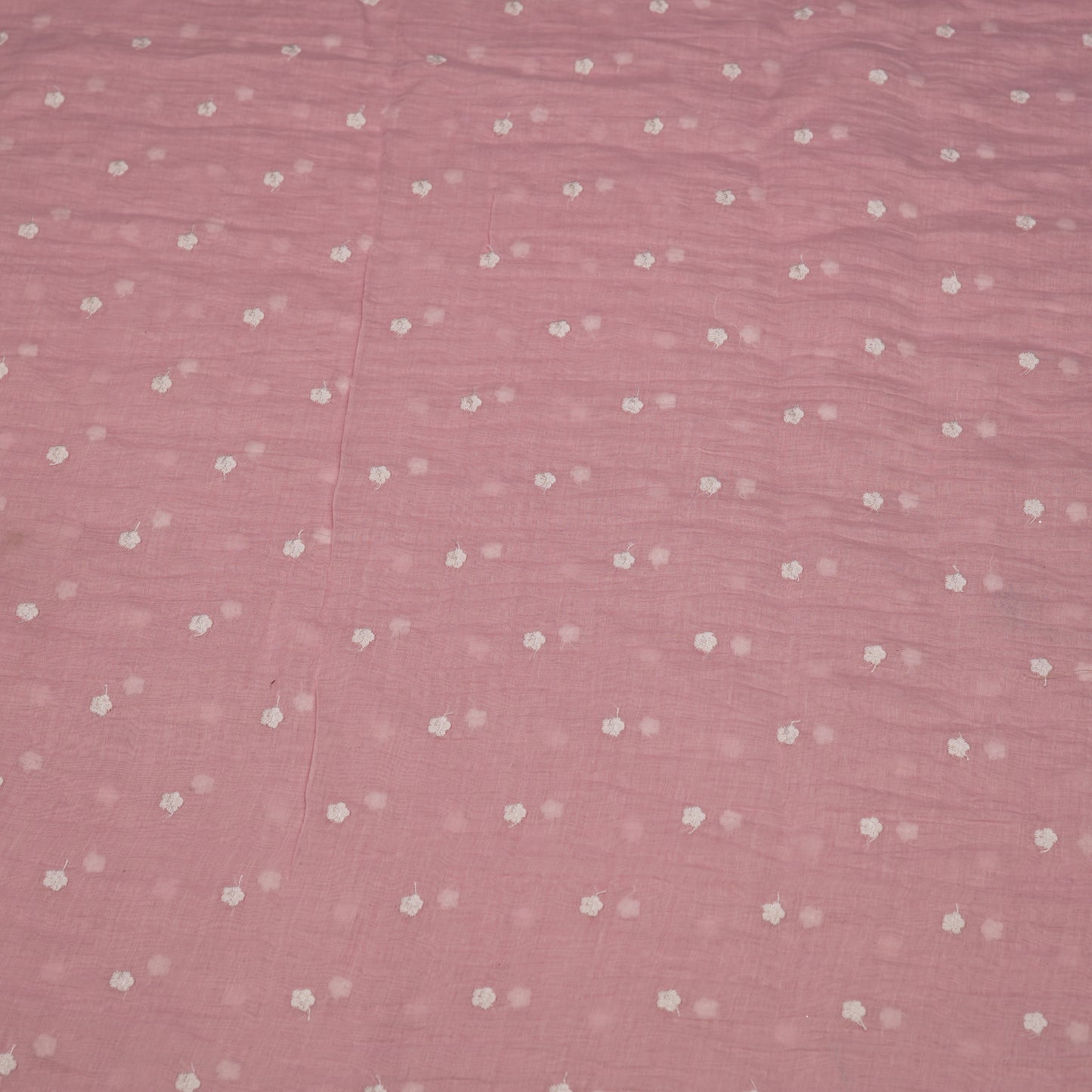 Elegant Pink Chanderi Fabric with Delicate Buti Work