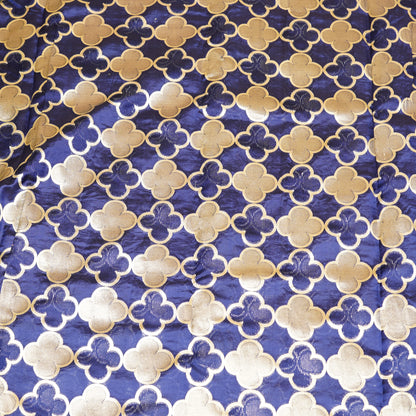 Royal Blue Banarasi Silk Brocade Fabric