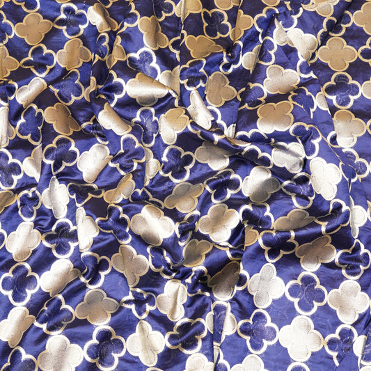 Royal Blue Banarasi Silk Brocade Fabric