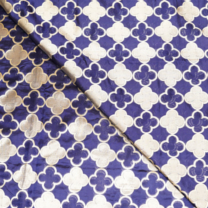 Royal Blue Banarasi Silk Brocade Fabric