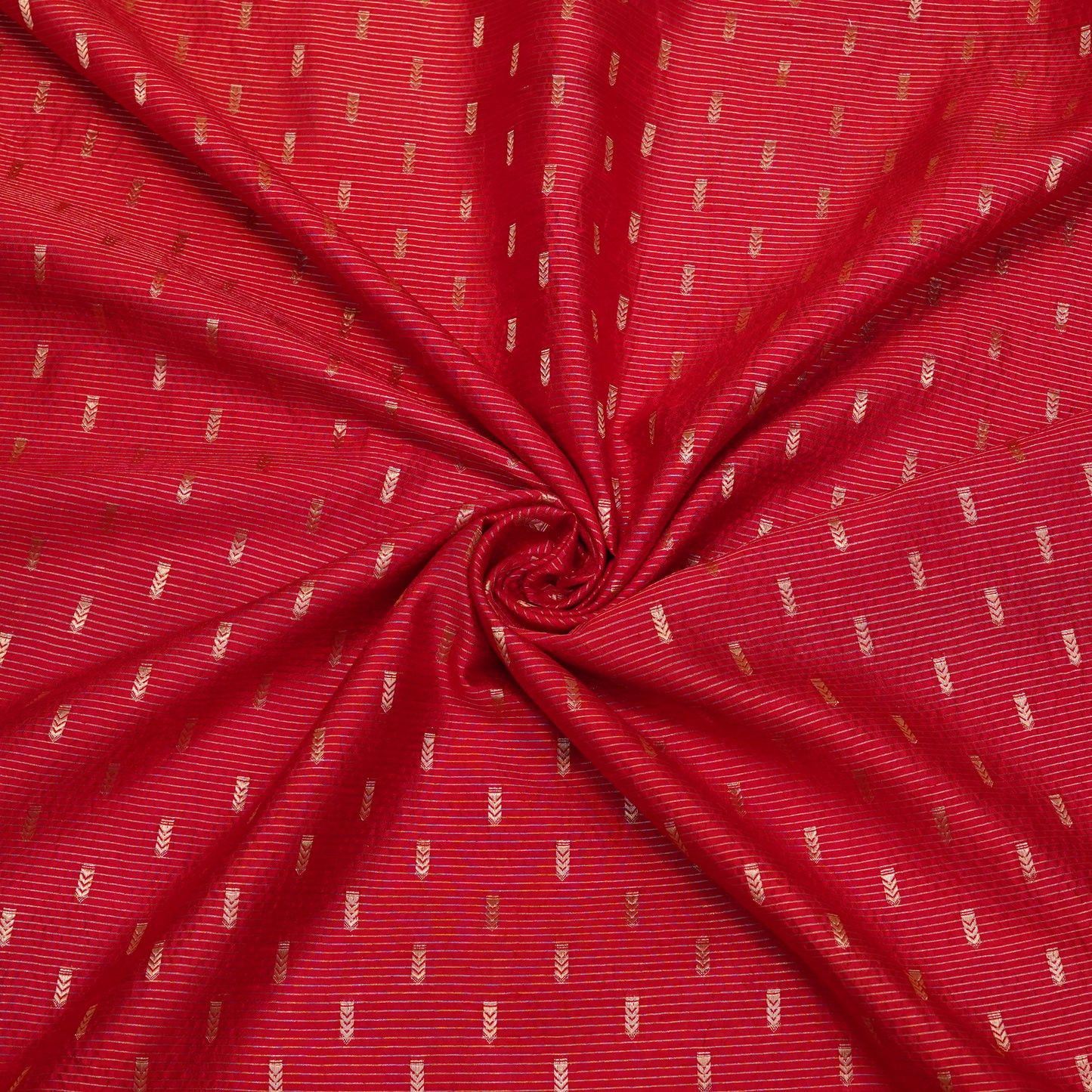 Red Banarasi Silk Brocade Fabric