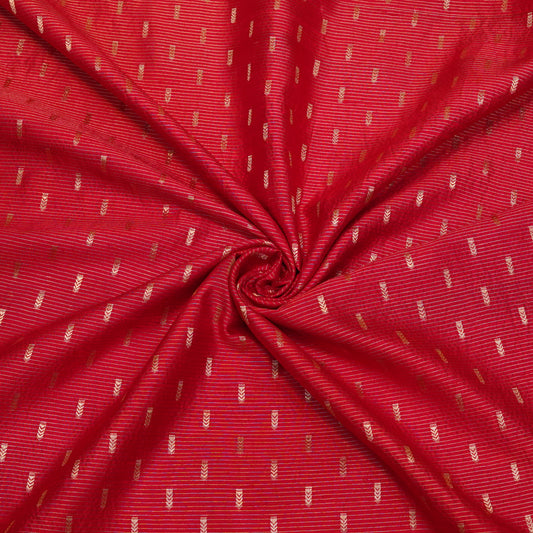 Red Banarasi Silk Brocade Fabric