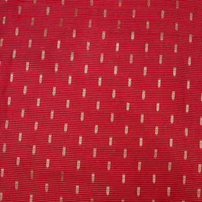 Red Banarasi Silk Brocade Fabric